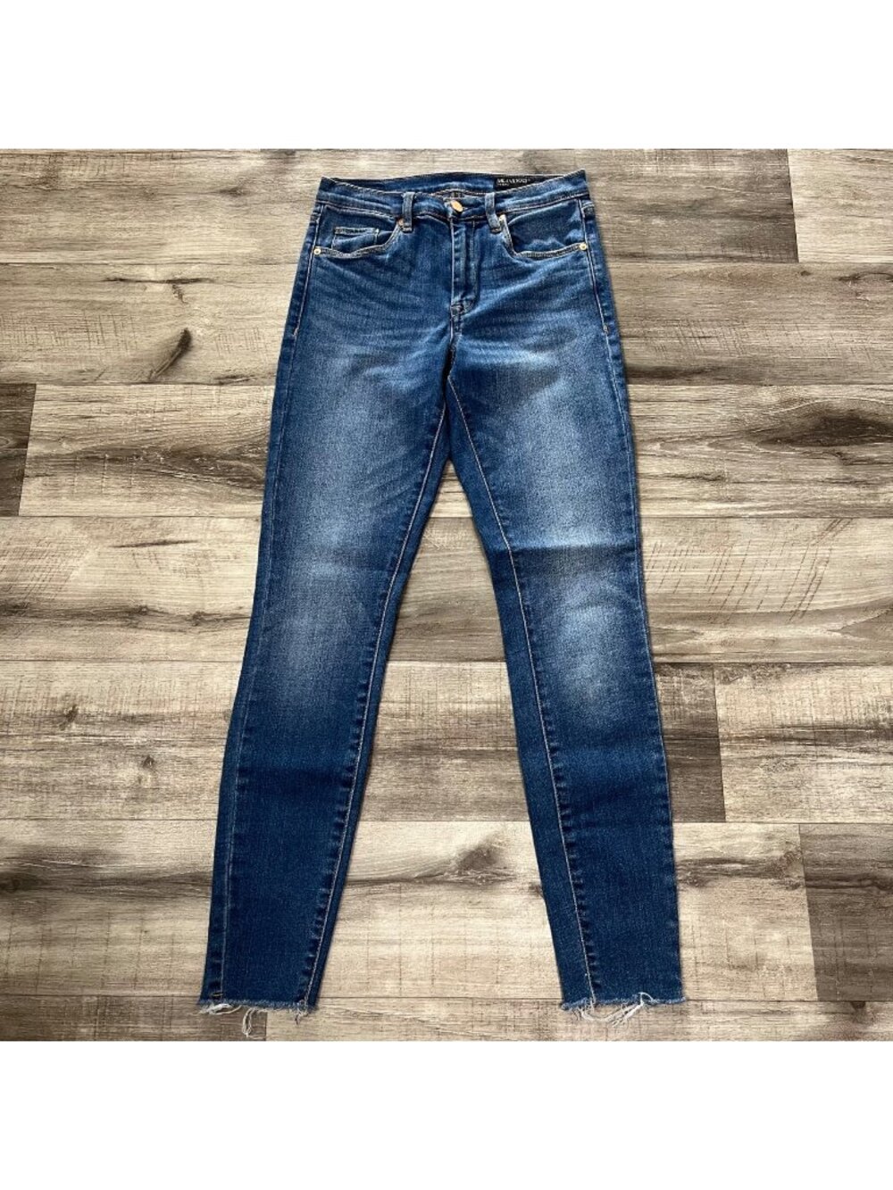 Blank NYC The Bond Mid Rise Raw Hem Ankle Skinny Jeans Blue Women’s Size 27